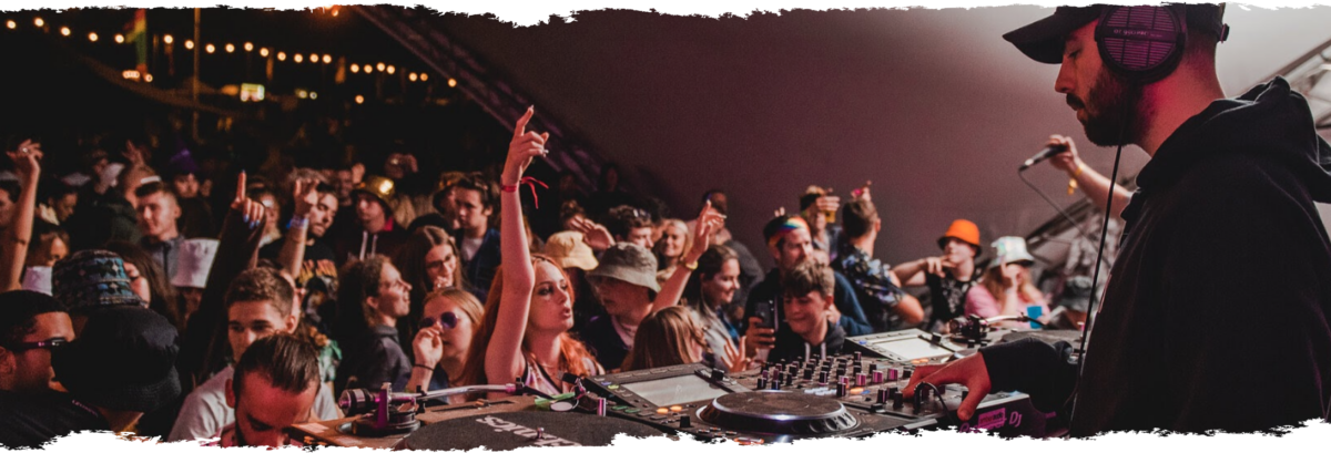 DJ playing to crowd