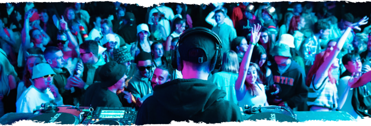 DJ in front of a crowd